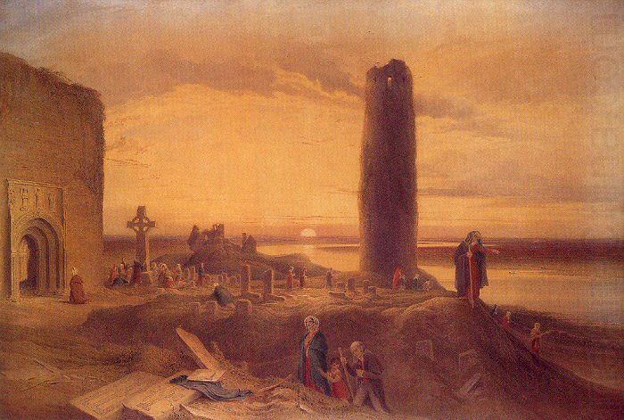 Petrie, George The Last Circuit of Pilgrims at Clonmacnoise china oil painting image